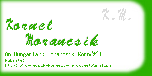 kornel morancsik business card